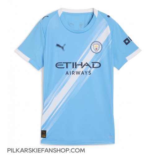 Koszulka piłkarska Manchester City Nico Gonzalez #14 Strój Domowy dla kobiety 2025-26 tanio Krótki Rękaw Koszulka piłkarska Manchester City Nico Gonzalez #14 Strój Domowy dla kobiety 2025-26 tanio Krótki Rękaw